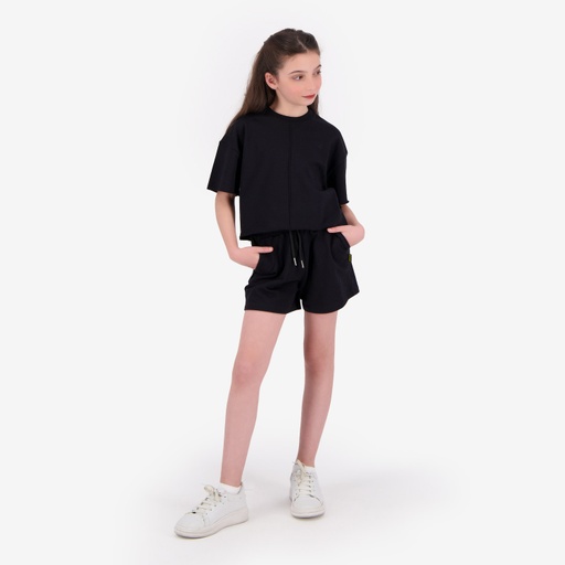 Short paperbag fille en molleton