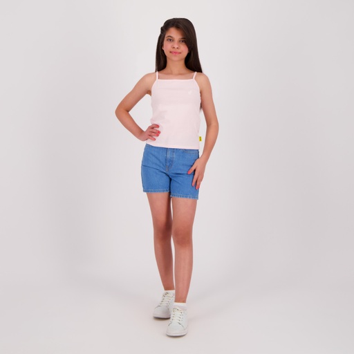 [05-010-07-003-K045-10/12A] Bretelle fille avec broderie (Rose Clair, 10/12A)