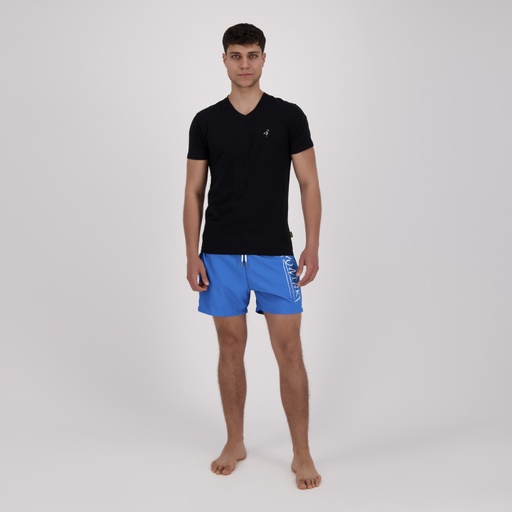 T-shirt slim homme manches courtes col v avec  broderie