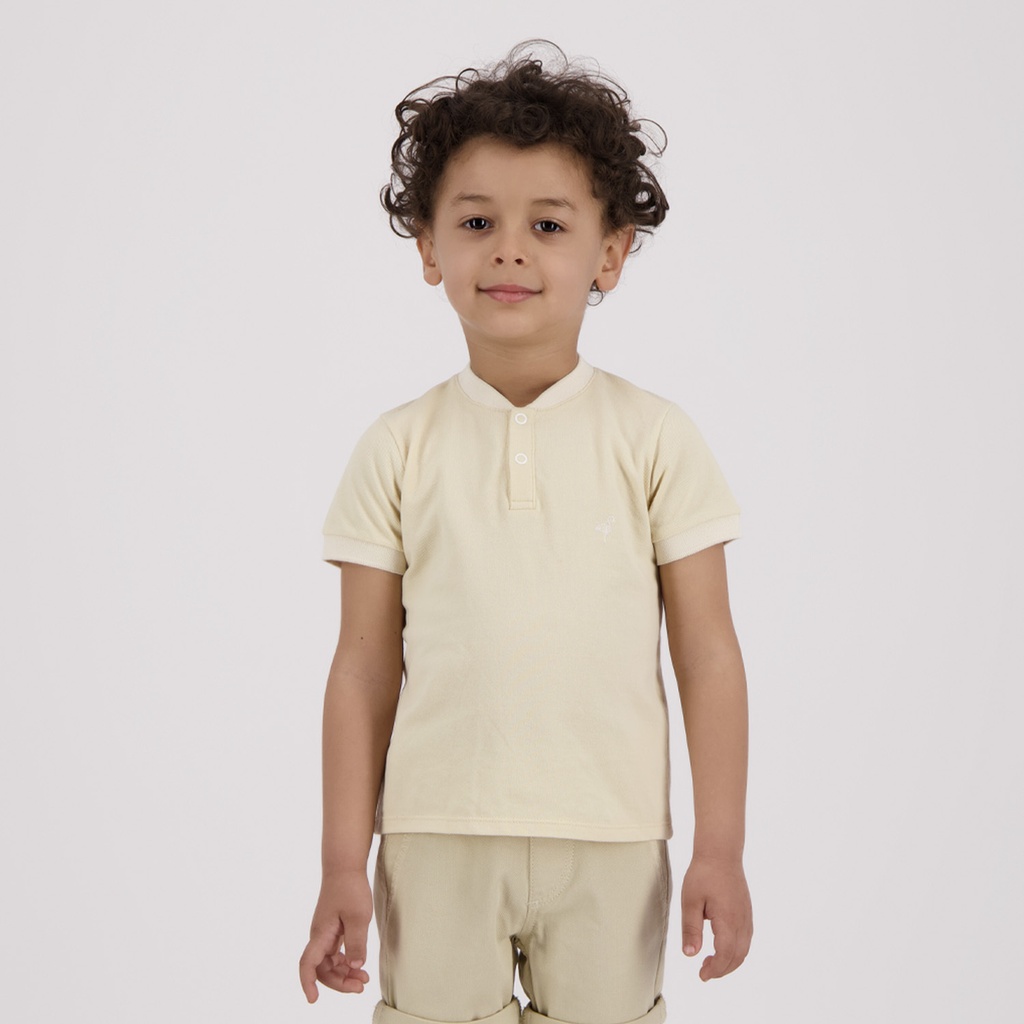 Polo bébé col mao avec broderie