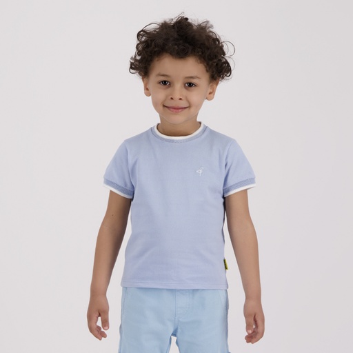 [05-010-02-640-K288-12/18M] T-shirt bébé garçon manches courtes avec bande rectiligne (12/18M)