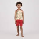 Ensemble bébé sans manches avec biais contrasté imprimé voiture