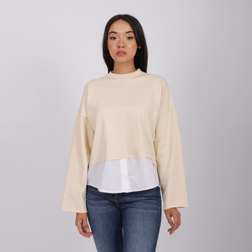 [05-010-36-165-K811-L] Sweat femme manches longues avec bas chemisier (L)