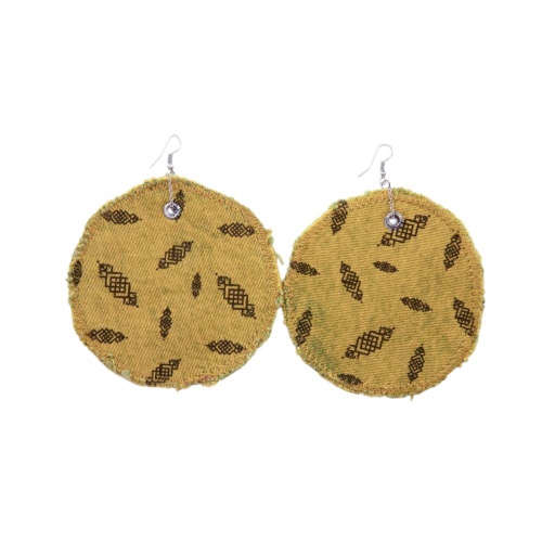 [01-010-130-005-K582-U] Boucle d'oreille en jeans HEAVY PRINT EFFECT - TUNIS FASHION WEEK 2024 (Jeans Jaune)