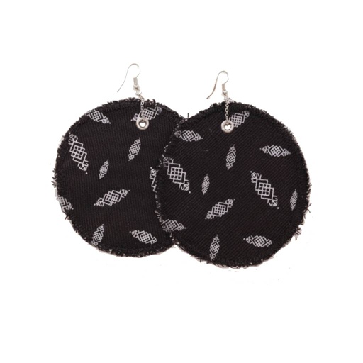 [01-010-130-005-K953-U] Boucle d'oreille en jeans HEAVY PRINT EFFECT - TUNIS FASHION WEEK 2024 (Jeans Noir Foncé)