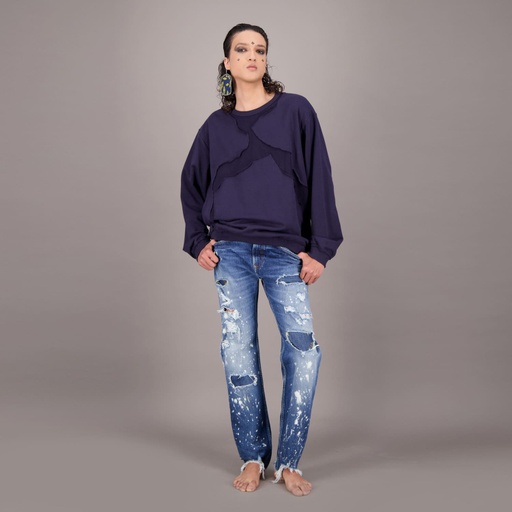 [01-010-01-527-K419-24] Regular jeans unisexe Heavy Used Effect - TUNIS FASHION WEEK 2024 (24)