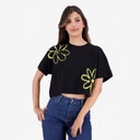 T-shirt sur taille femme manches courtes FLEURS