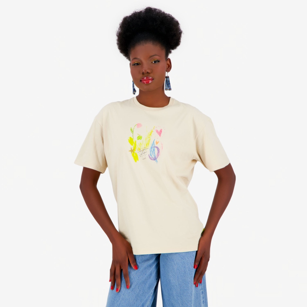 T-shirt oversized femme manches courtes LOVELY PAINTING