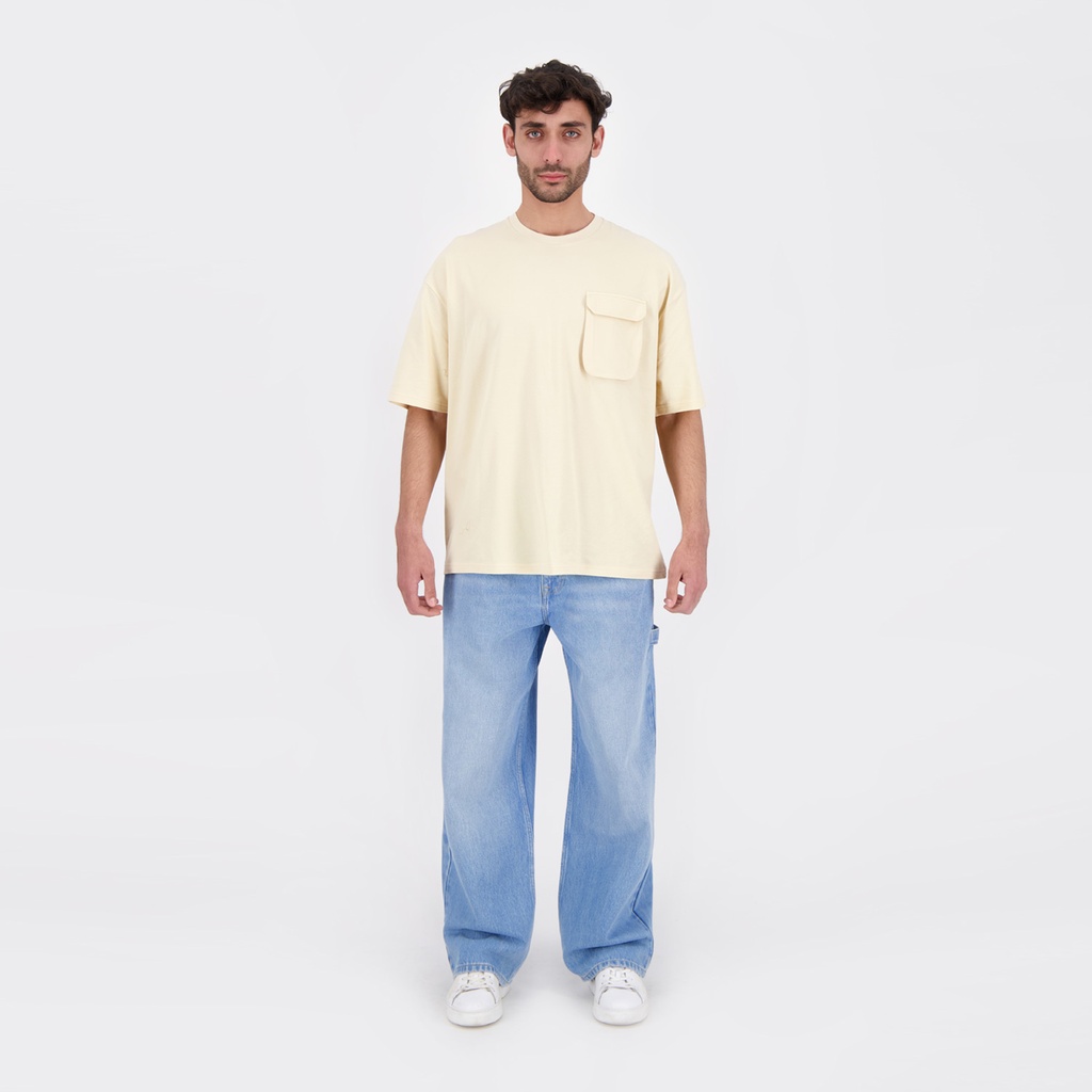 T-shirt oversized homme manches courtes avec poche soufflet