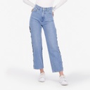 Ribcage jeans femme avec passant croisée -RAYA 2.0