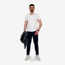 T-shirt homme manches courtes col V avec broderie