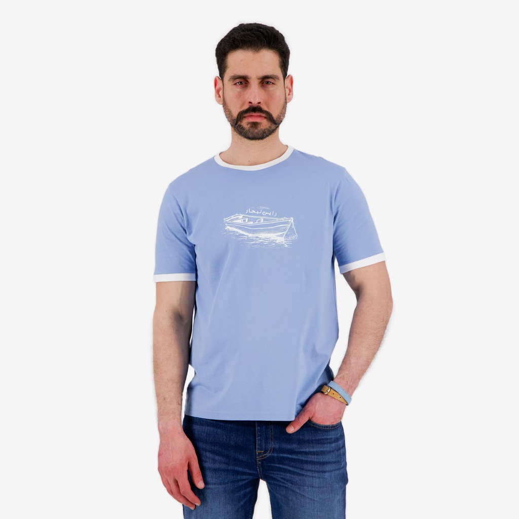 T-shirt homme manches courtes  contrastés رايس الابحار