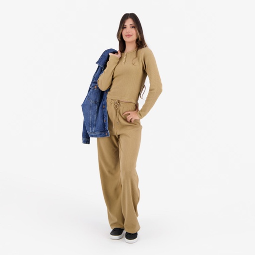 Pantalon côtelé femme wide leg