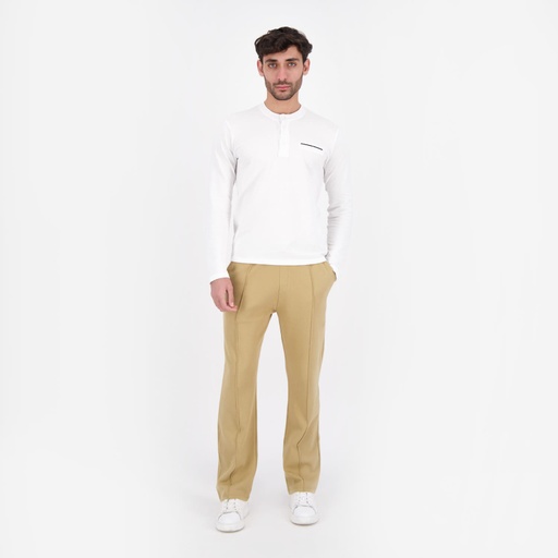 Pantalon chino  homme en piqué jambe droite