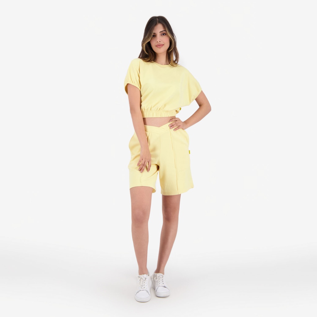 Short femme avec bande à la taille croisée