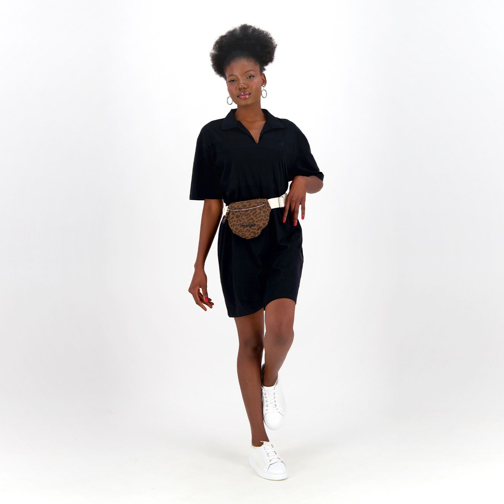 Robe femme manches courtes avec col chemisier