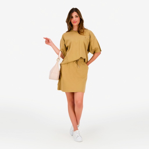Sweat oversized femme manches courtes avec broderie