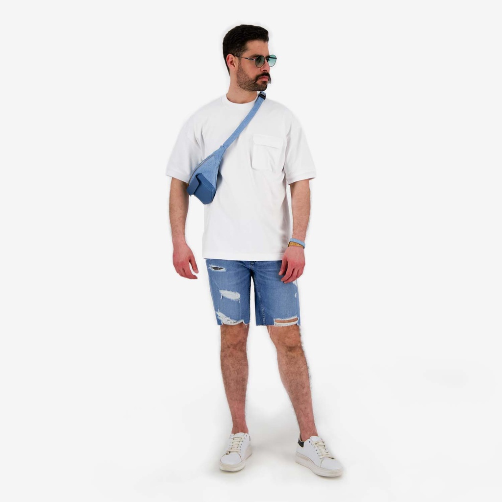 Sweat homme manches courtes avec poche soufflet