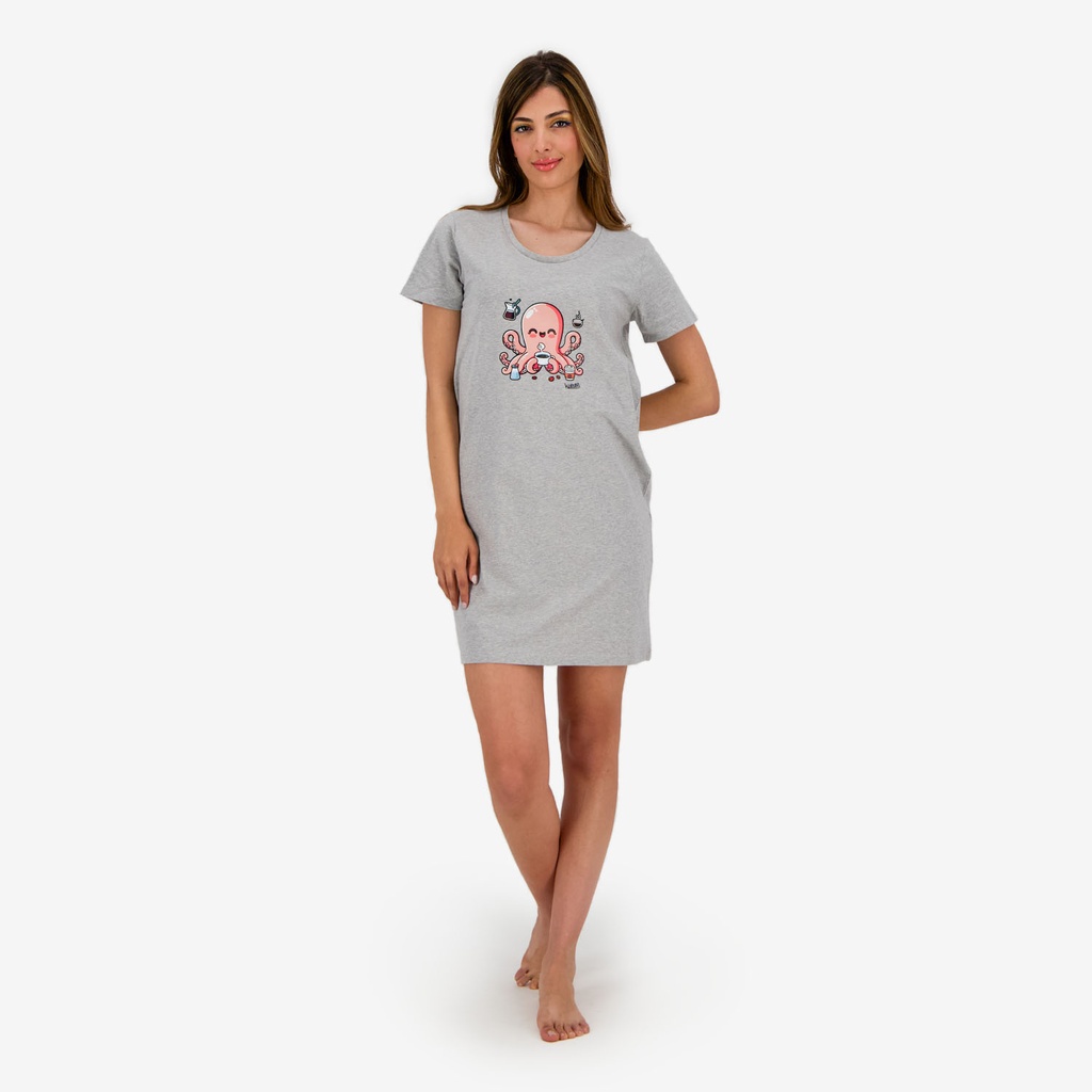 Robe de pyjama femme manches courtes OCTOPUS