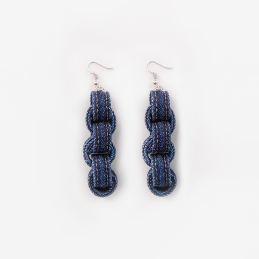 Boucle d'oreille chaine denim