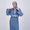 Cropped jacket femme avec manches larges en jeans - KINDA 2.0