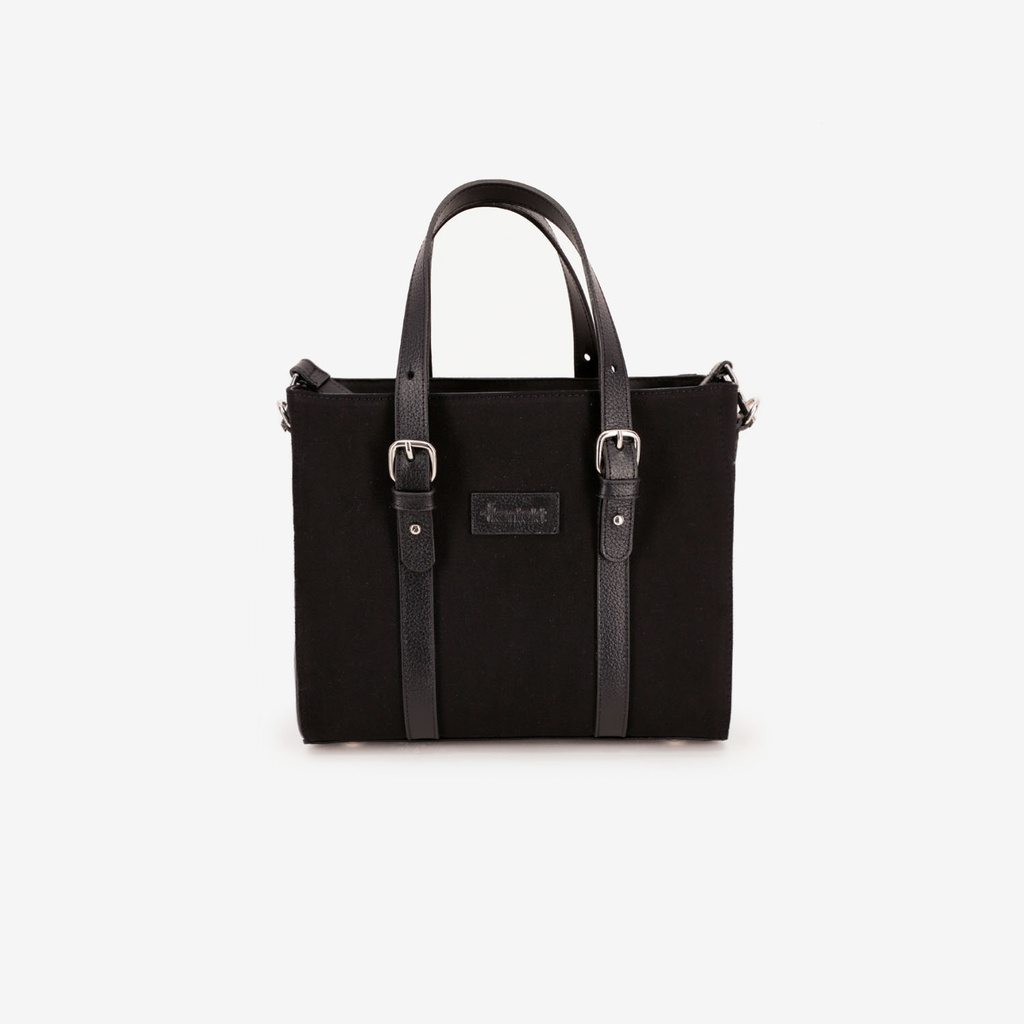 Mini cabas femme en jeans et cuir