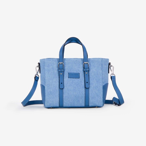 Mini cabas femme en jeans et cuir