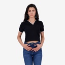 Polo côtelé femme manches courtes