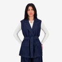 Blazer croisé femme sans manches-SAHAR