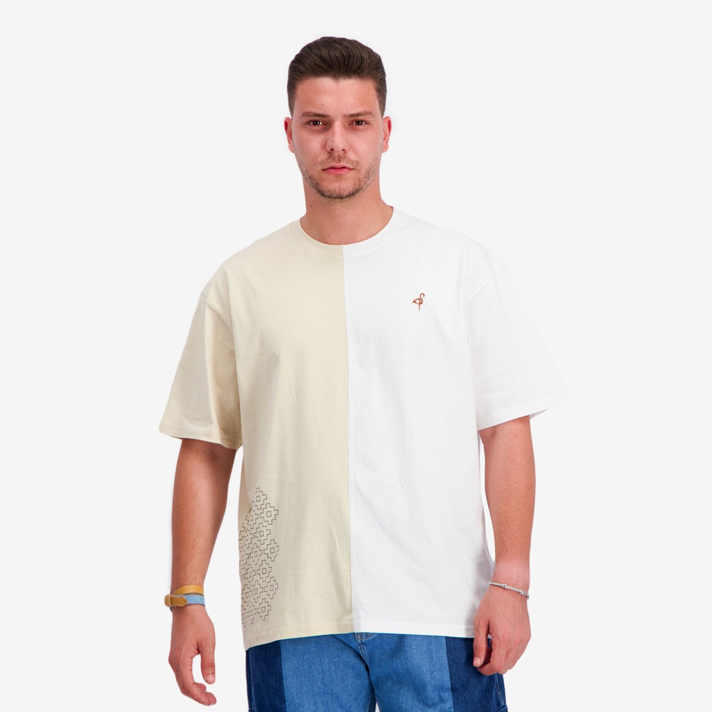 Upcycling t-shirt oversized homme manches courtes MARGOUM &amp; LOSANGE V2