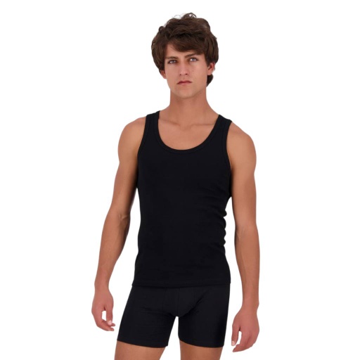 [05-010-19-032-K040-L] Singlet homme en coton bio (Noir, L)