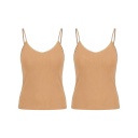 Lot de 2 Caracos femme col V en microfibre extensible