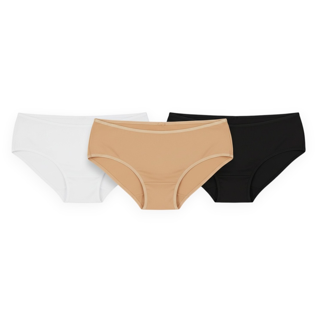 Lot de 3 Slips taille basse femme en microfibre extensible