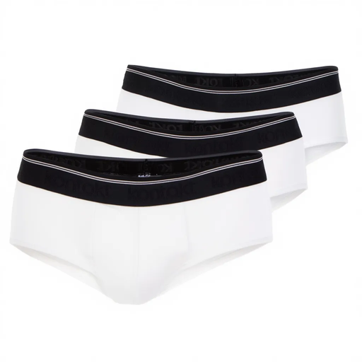 [05-010-20-049-K000-L] Lot de 3 slips midi homme en coton stretch (Blanc, L)