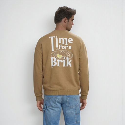 [05-010-36-244-K156-L] Sweat oversized unisexe avec poches coté  Time For a Brik (L)