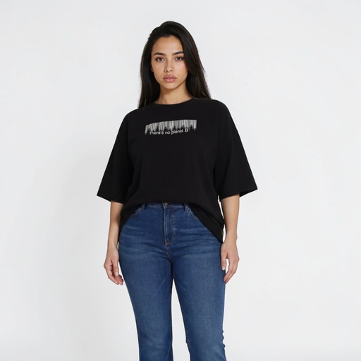 [05-010-36-247-K040-L] Sweat oversized femme manches courtes There’s no planet B (L)