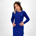 Robe côtelé fille manches longues avec cut out et perles