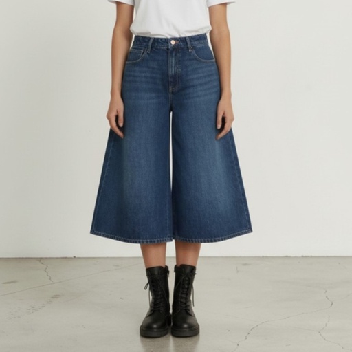 [01-010-04-313-K419-24] Bermuda femme en jeans- Badira (Jeans Bleu  Moyen, 24)