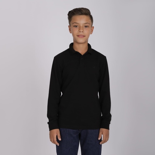 Polo garçon manches longues avec broderie