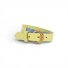 Jeans Bleu Clair & Cuir Jaune Pastel