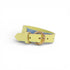 Jeans Bleu Clair & Cuir Jaune Pastel