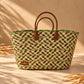 Sac Mosaïque en feuille de palmier Vert & Marron