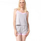 Gris Chiné Imprimé Triangle Rose