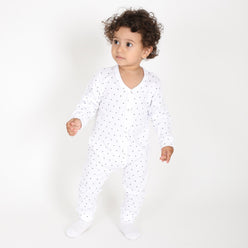 Blanc Imprimé Dots Marine