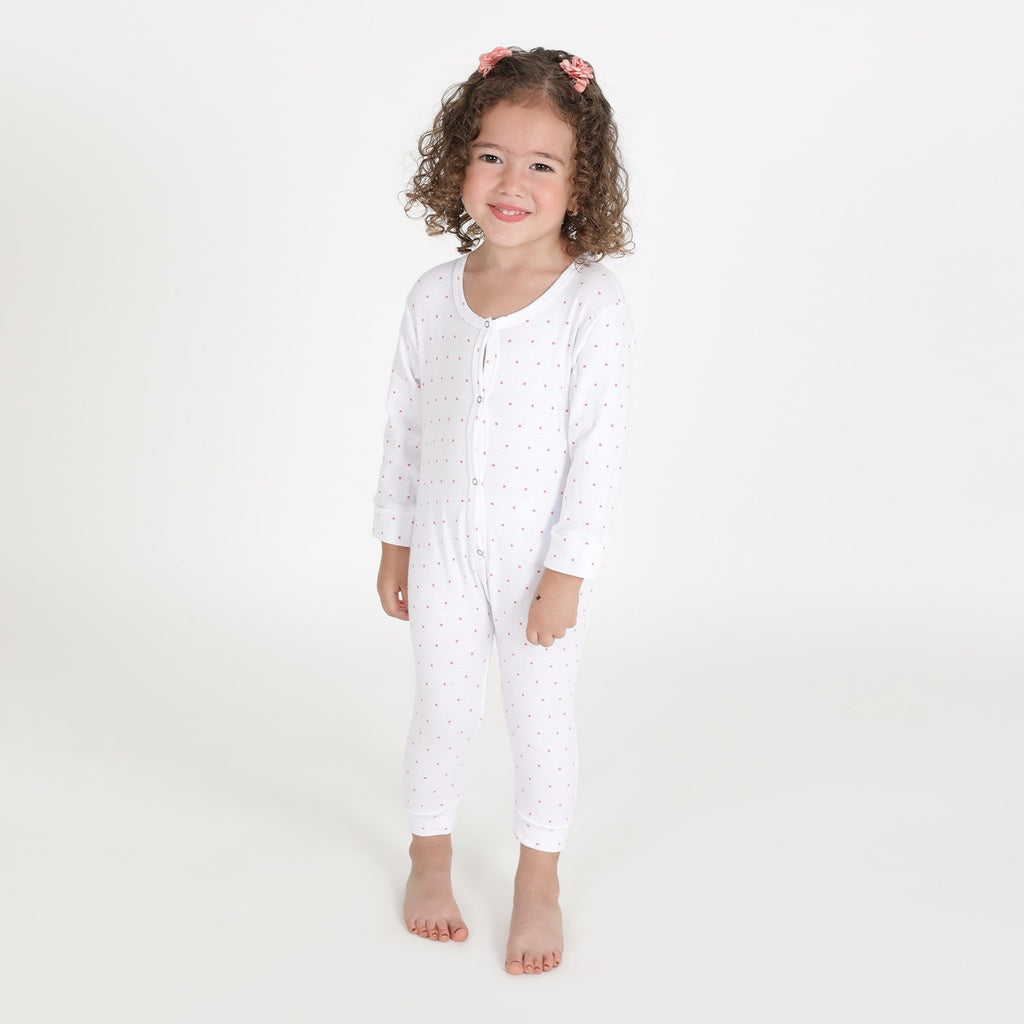 Blanc Imprimé Dots Rose