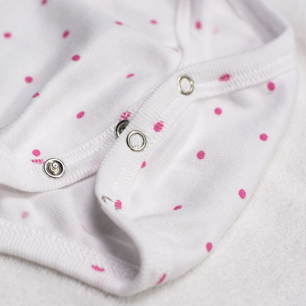 Blanc Imprimé Dots Rose