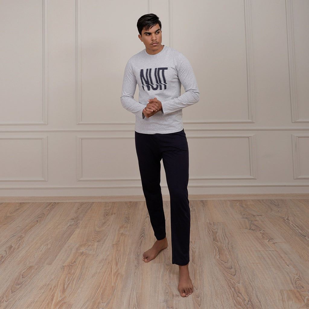 Marine / Gris Chiné