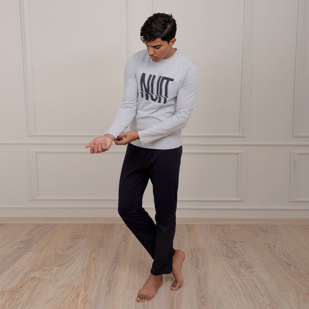 Marine / Gris Chiné
