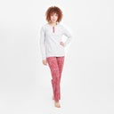 Gris Chiné & Rouge Imprimé Fleur