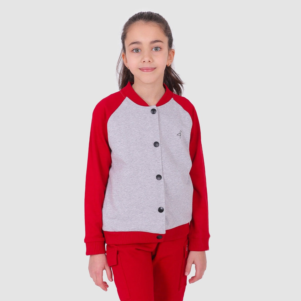 Gris Chiné / Rouge